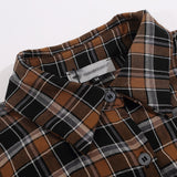 Women Long Sleeve Shirt Plaid Long Sleeve Shirt Design for Women Lapel Short
