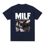 MILF Man I Love Felines Funny Meme T-Shirt Cat Lovers Graphi