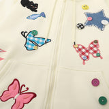 Men Hoodie Paste Cloth Embroidery Butterfly XINGX Hooded Cardigan Sweater