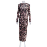 Women's Desses Women's round Neck Long Sleeve Printed Dress