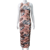 Women Desses Printed Dress Slim Fit