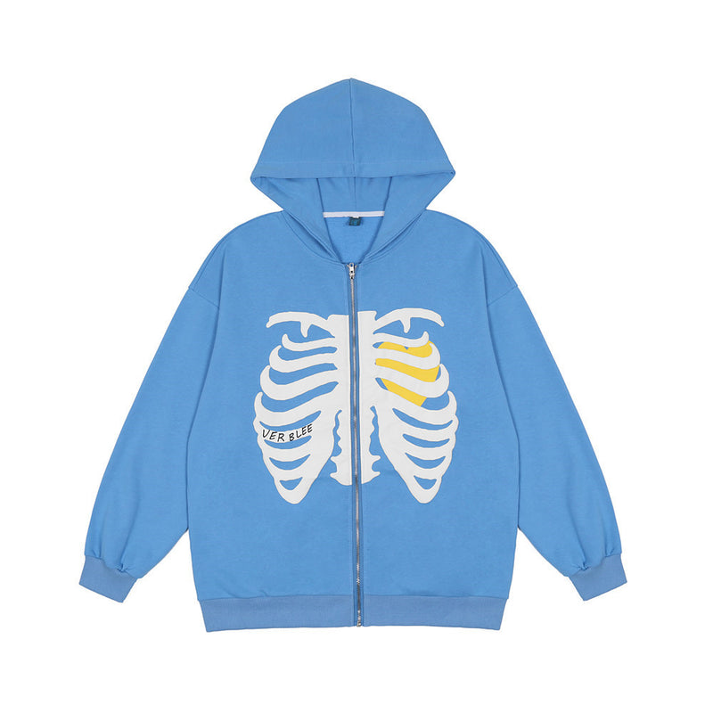 Men Hoodie Zipper Jacket Men's Loose Cardigan Hoodie Sweatshirt