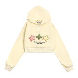 Women Hoodie Cropped Hoodie Girls' Half Zip Pullover Hoodie