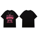 Men T Shirt Rabbit Print Sweet Cool Couple T-shirt Retro College Style Short Sleeve T-shirt