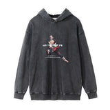 Men Hoodie Washed Distressed Hooded Sweaters Menswear Casual Loose Long Sleeve