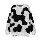 Men Long Sleeve Shirt Five-Pointed Star Contrast Color Jacquard Sweater for Men and Women Idle Style Couple Sweater