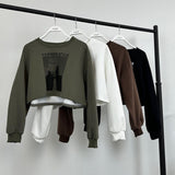 Women Sweatshirt Printed Sweater Coat Female Spring and Autumn round Neck