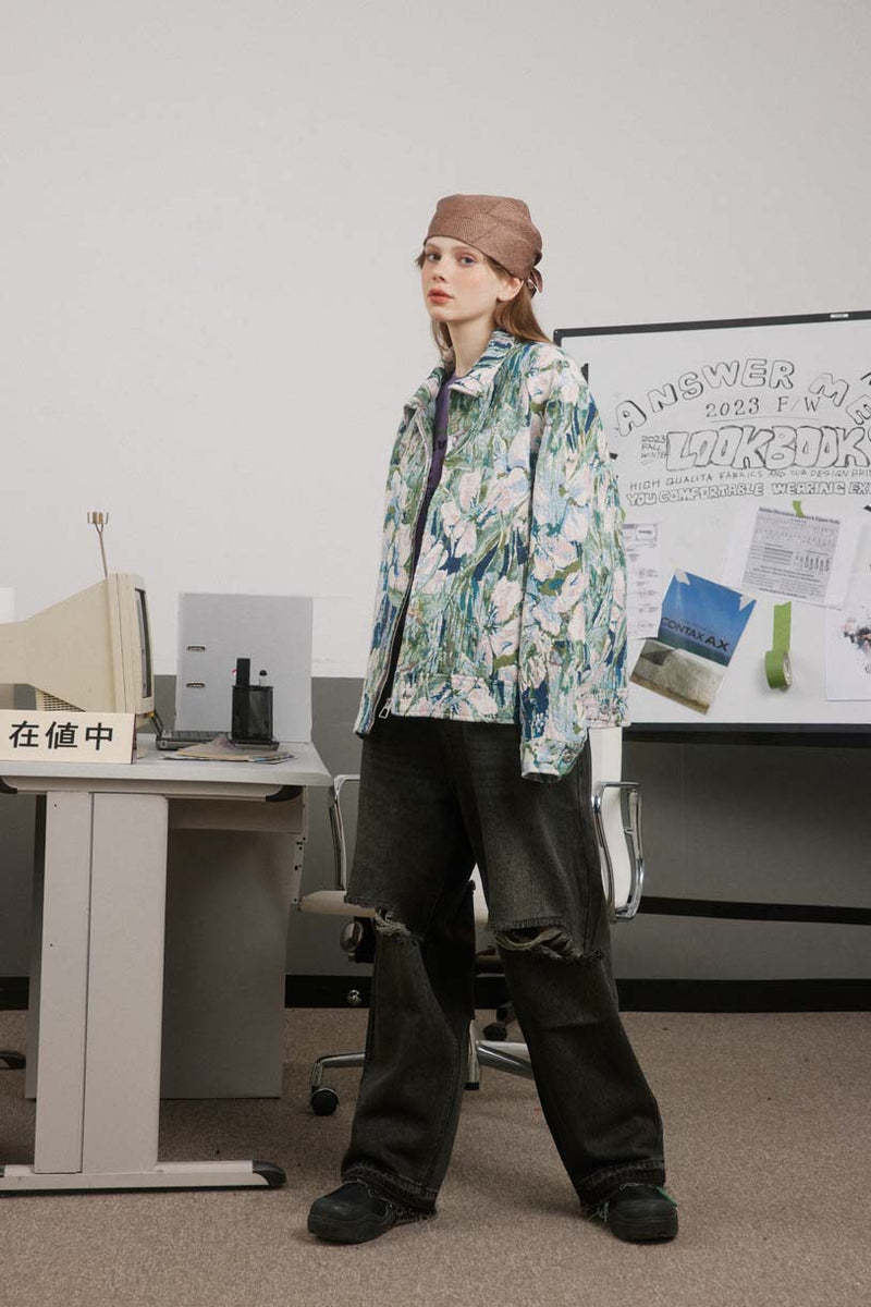 Unisex Jacket Autumn Floral Casual Jacket Women's Clothing