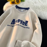 Men Hoodie Sweater Boys Spring and Autumn Clothes round Neck Long Sleeve Coat