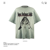 American vintage street T-shirt pure cotton retro men's and women's summer loose