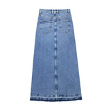 Women Skirt Denim Skirt Women Fall Mid-Length Retro Casual
