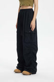 Unisex Pants Autumn Washed Drawstring Casual Pants
