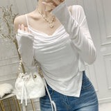 Women Long Sleeve Shirt Sling Vest Cardigan Jacket Long-Sleeved Suit