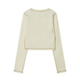 Women Long Sleeve T-Shirt Letter Printing Short-Sleeved T-shirt Girls Spring and Autumn