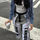 Women Cargo Pants Jeans Winter Women's Design Sense Drooping Wide-Leg Pants