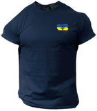 Classic Ukraine Trident Flag Coat of Arms Military Men