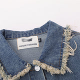 Men Denim Jacket Men's Clothing Washed and Worn Denim Jacket Coat