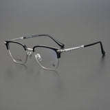 CHH Chrome Hearts Glasses Pure Titanium Vintage Fashion Half Frame Myopia Glasses Frame