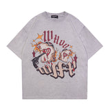 Men T Shirt Cartoon Printed Short-Sleeved T-shirt Men and Women Vintage