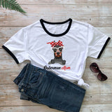 Colored Bandana Doberman Mom T-shirt Cute Dog Mom Gift