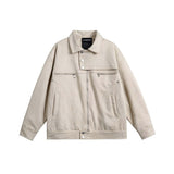 Unisex Jacket Autumn Plain Pocket Casual Coat