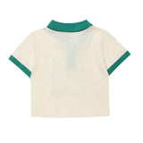 Women T-shirt Polo Collar Short T-shirt Girls Summer Short-Sleeved Top