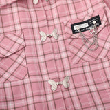 Women Long Sleeve Shirt Short Plaid Shirt Female Long Sleeve Shirt
