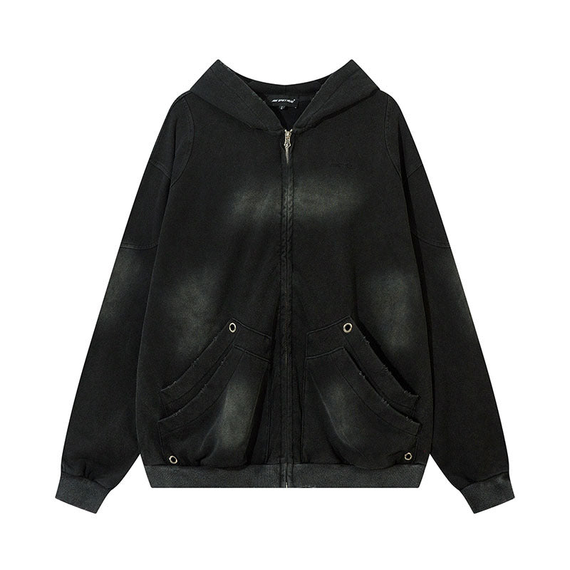Unisex Vintage Hoodie Old Zip Cardigan Hooded