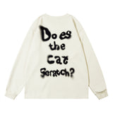 Men Hoodie Cartoon Animal Paste Cloth Embroidery round Neck Sweater