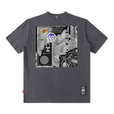 Men T Shirt Printed Short-Sleeved T-shirt Men and Women Loose