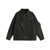 Unisex Jacket Autumn Pocket Decoration Denim Jacket Women's Clothing