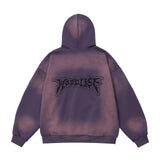 Men Hoodie Inkjet Gradient Printing Hooded Jacket Autumn and Winter Loose Embroidered Letters Zipper Cardigan Sweater