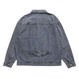 Men Denim Jacket Embroidered Denim Jacket Men's Loose Outer Wear Jacket