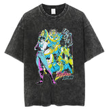 JoJo Bizarre Adventure Washed T-Shirt Men Hip Hop