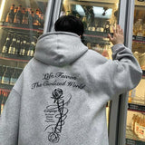 Men Hoodie Hooded Sweater Autumn High Street Pu Shuai Loose Casual Jacket