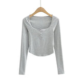 Women T-Shirt Long-Sleeved T-shirt Women's Short Autumn