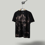 Travis Scott T-Shirt Travis Scott x WWE Flame Skull Letter Print SAGE THE STAGE Short Sleeve T