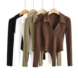 Women T-Shirt Long Sleeve One-Piece Female Autumn Slim-Fit Base T-shirt