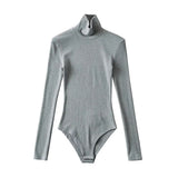 Women T-shirt Spring Slim-Fitting Pure Color Tight Long Sleeve T-shirt