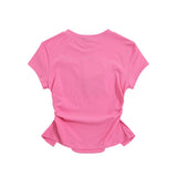 Women T-shirt Short-Sleeved T-shirt O-neck Short Top