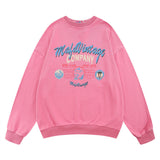 Men Hoodie Sweater Men's Loose Leisure Sports Letter Printing Worn Looking Washed-out