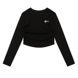 Women Long Sleeve T-shirt Short-Sleeved T-shirt Girls Autumn Leisure round Neck