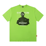 Men T Shirt Summer Retro Portrait Printing round Neck Short Sleeve