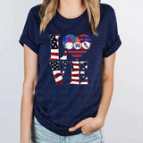 Women's Independence Day T Shirt round Neck Short Sleeve T-shirt Women's Top