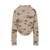 Women Long Sleeve T-Shirt Long Sleeve T-shirt Girls Slim Retro Short Spring and Autumn