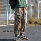 Men Sweatpants Overalls Men's Casual Pants Retro Loose