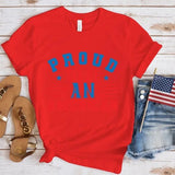 Women's Independence Day T Shirt Printed Pattern round Neck Short Sleeve T-shirt Women's Top