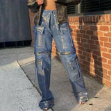 Women Cargo Pants Jeans for Women Baggy Straight Trousers Autumn