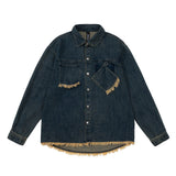 Men Denim Jacket Spring and Autumn Denim Jacket Men's Personality Shirt Jacket