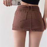 Women Skirt Denim Skirt Women's Bag Hip Shorts Summer Loose